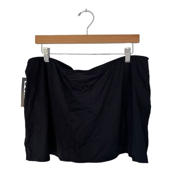 NWT Coco Reef | Black Paragon Swim Skirt Classic Solids Plis Size 2XL - Picture 4 of 8